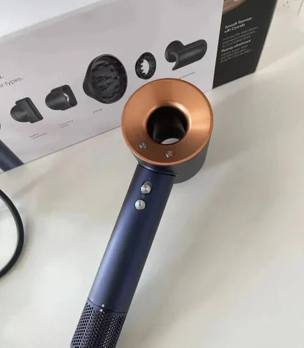 Dyson Supersonic PREMIUM Dryer With Leather box| Prussian Blue, Copper