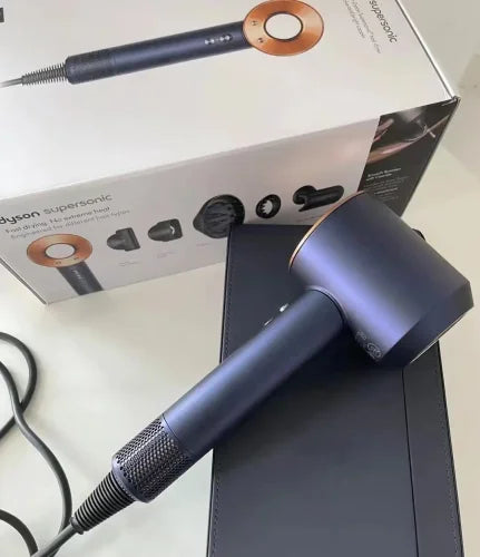 Dyson Supersonic PREMIUM Dryer With Leather box| Prussian Blue, Copper